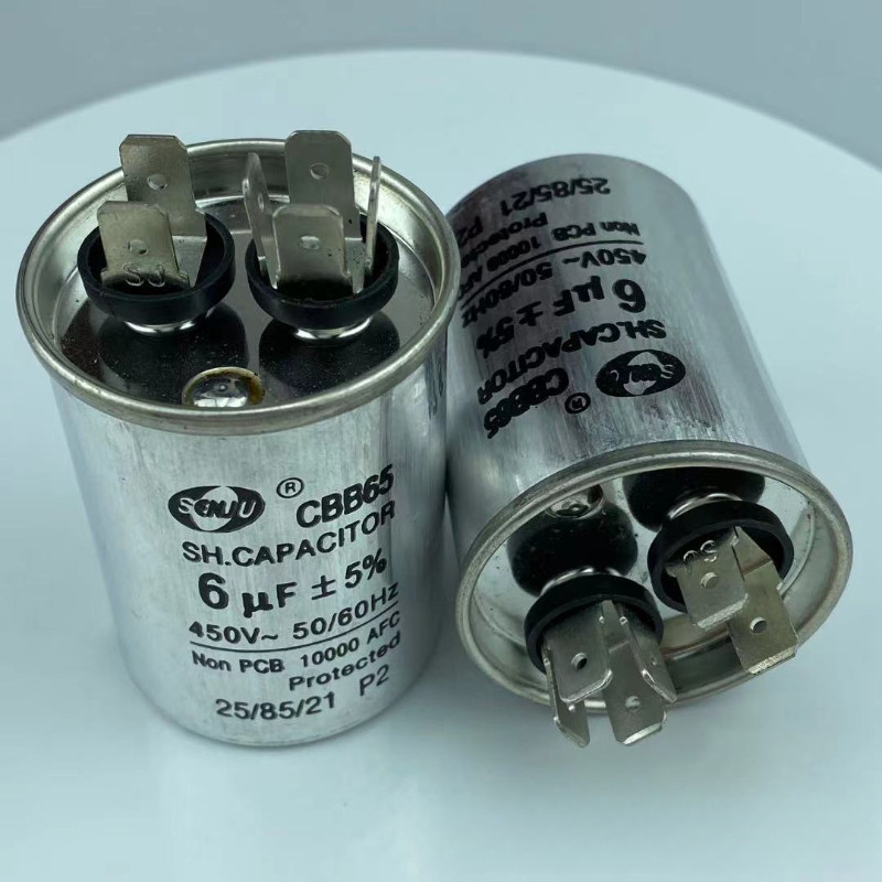 Cbb65 เครื่องปรับอากาศคอมเพรสเซอร์สตาร์ทตัวเก็บประจุ 450V 5/6/8/10/20/25/30/35/40/45/50/60/70UF/80/100UF 450VAC