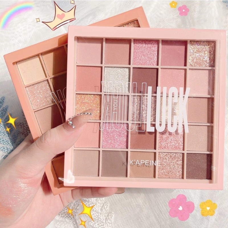 LUCK อายแชโดว์ พาเลทอายแชโดว์ 25สี Eyeshadow เนื้อใยไหม เนื้อแมท ประกายชิมเมอร์ กลิตเตอร์ สีสวย กันน้ํา ติดทนนาน