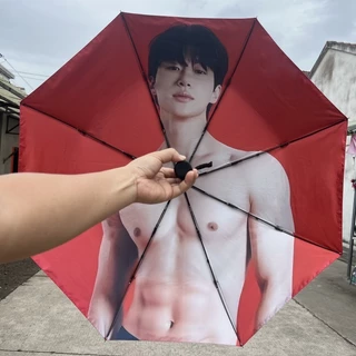 ร่มใหม่ Bae Young-seop Abs ร่มมือถือเคลือบสีดำป้องกัน UV ร่มกันแดด ใช้คู่ รองรับรอบตัวของขวัญ