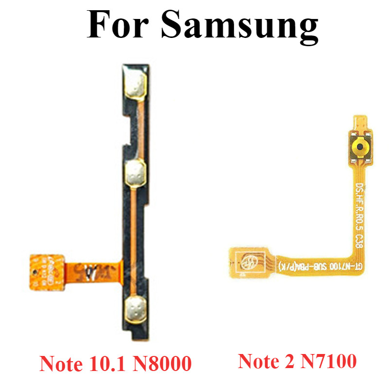 สวิตช์เพาเวอร์สวิตช์ปุ่มปรับระดับเสียงสาย Flex สำหรับ Samsung Galaxy Note 10.1 N8000 หมายเหตุ 2 N7100