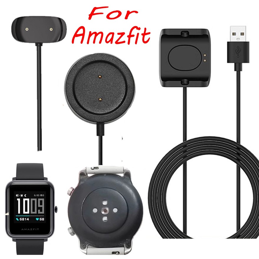 สายชาร์จ USB 100 ซม.สําหรับ Amazfit Bip 3 Bip U GTS2 GTS 4 Mini GTR2 GTR 2e Pop Pro T-Rex Pro แท่นชา