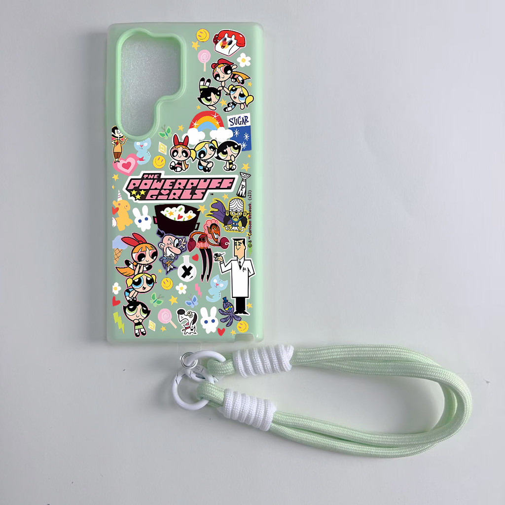 การ์ตูน Girly สีเขียวปีใหม่สําหรับ Samsung A23 A24 A25 a55 s22 s22plus ultra Case Girly S23 S23Plus s23fe s24 s24plus s24ultra s21FE ปลอก