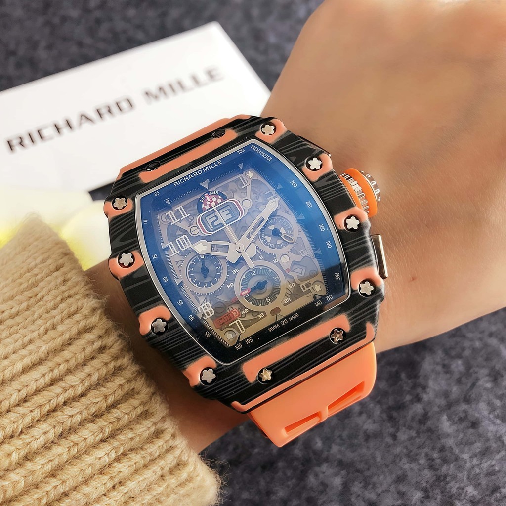 นาฬิกาผู้ชายควอตซ์ธุรกิจแฟชั่นปฏิทินนาฬิกาผู้ชายยางซิลิโคน RIM