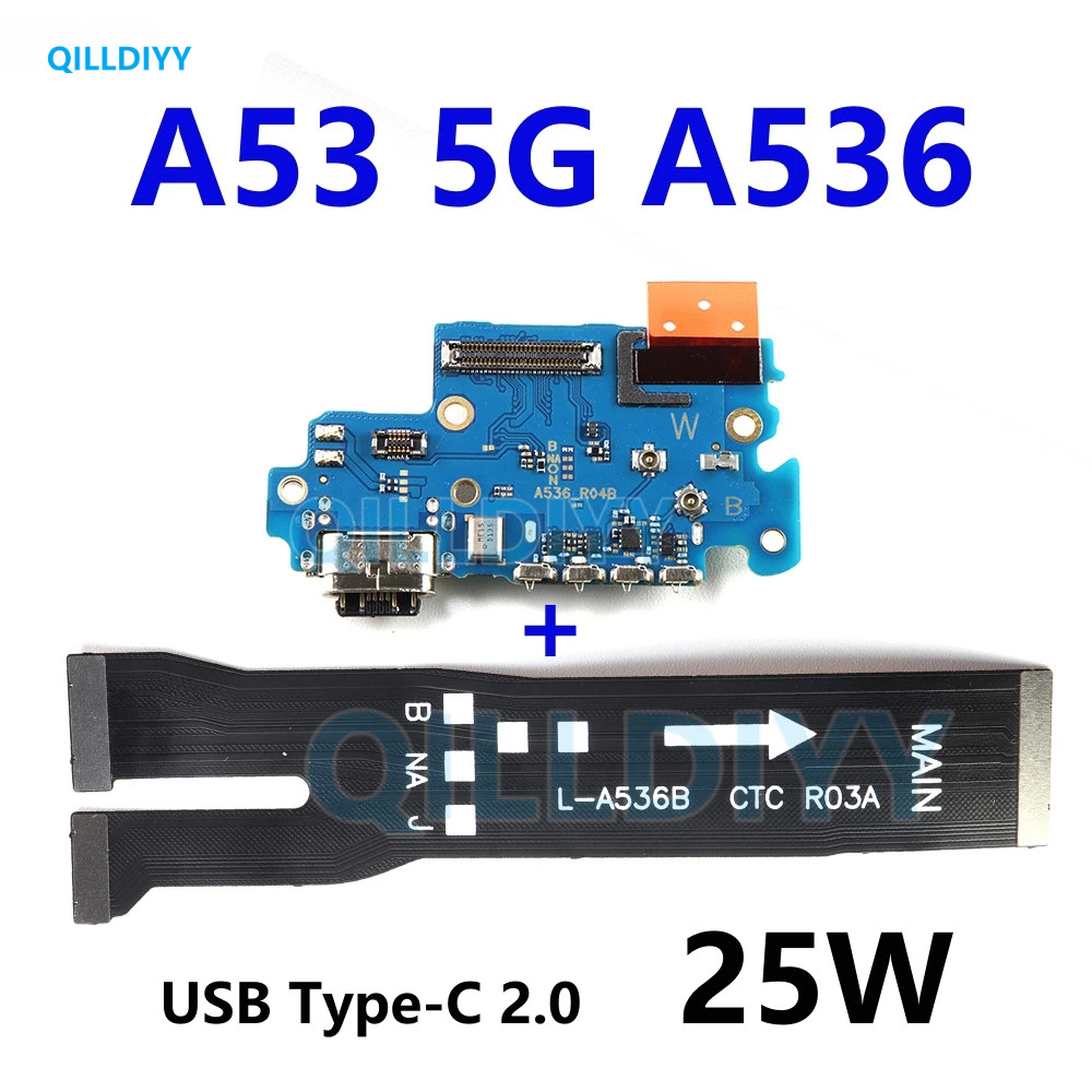 1pcs Fast Charger หลักพอร์ตชาร์จสําหรับ Samsung Galaxy A53 5G A536 A536B A536E A536U เมนบอร์ดเชื่อมต