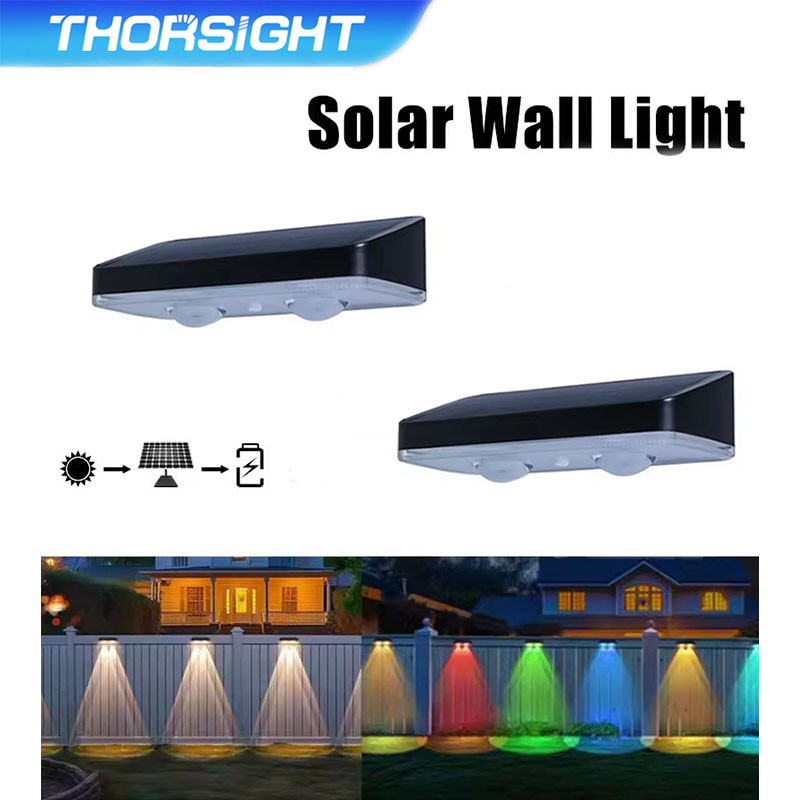 ไฟ LED พลังงานแสงอาทิตย์สำหรับกลางแจ้ง Tricolor Super Bright ไฟสวนกลางแจ ้ งพลังงานแสงอาทิตย ์ สวนไฟติดผนังกัน