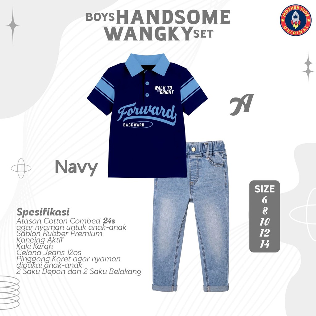 JKD.PKU-เสื้อยืดคอสูทเด็กผู้ชายกางเกงขายาวยีนส์ 5-14 ปีไปข้างหน้า