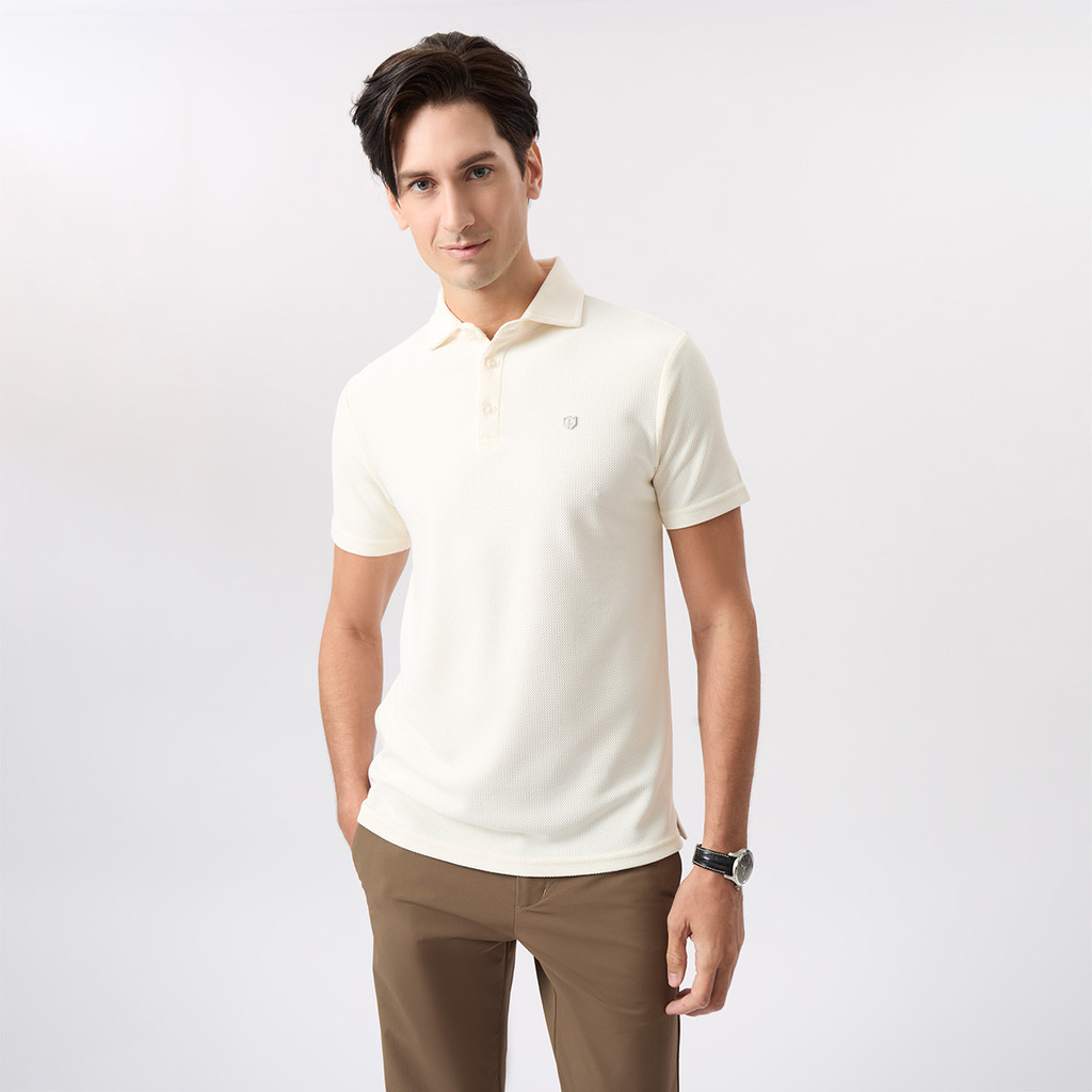 LTD เสื้อโปโลแขนสั้น ผู้ชาย สีงาช้าง | New Gen Polo Shirt | 03541