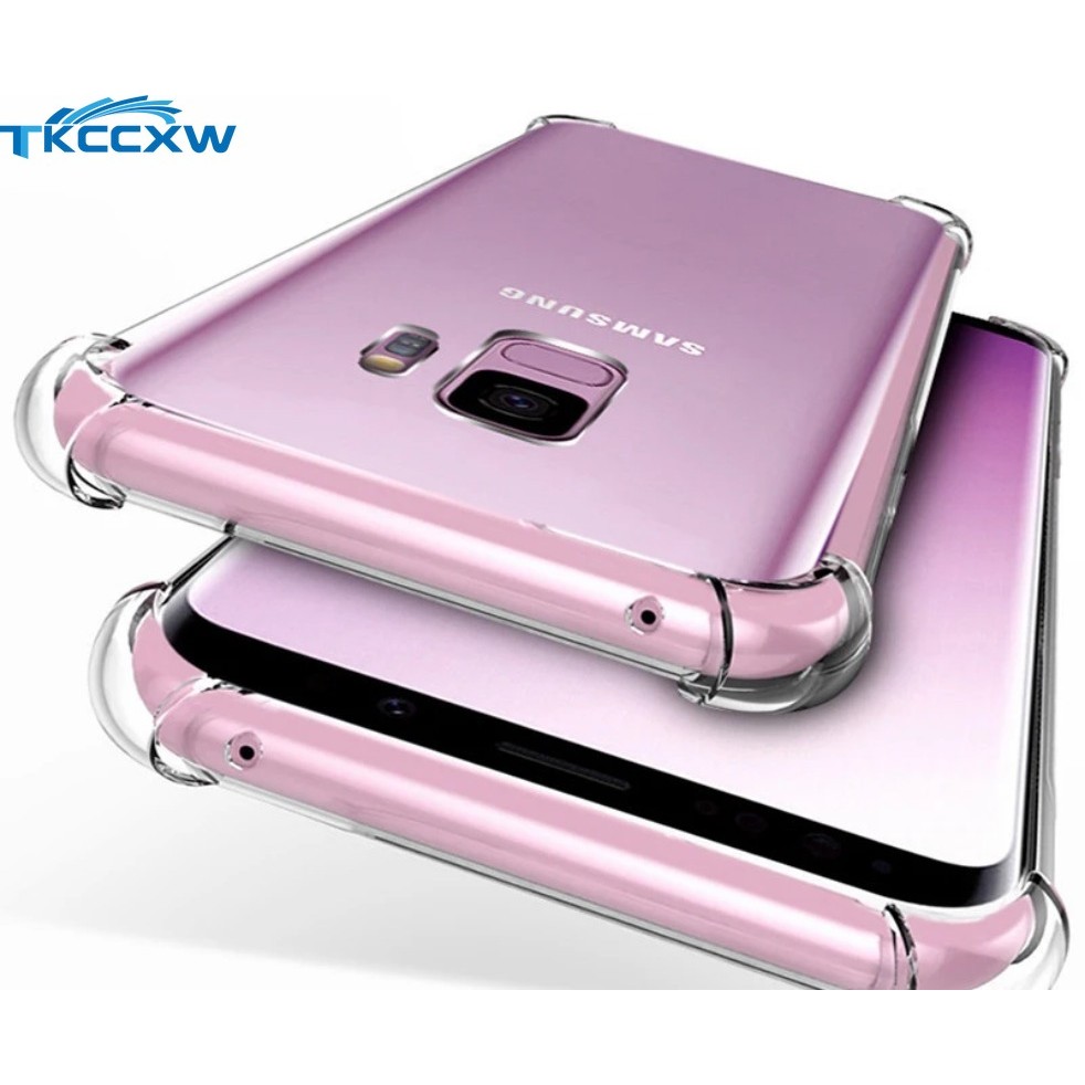 โปร่งใสนุ่มเคสโทรศัพท์สําหรับ Samsung Galaxy S7 Edge S8 S9 Plus S9Plus คริสตัลใสหรูหราถุงลมนิรภัยกันกระแทกฝาหลัง Funda