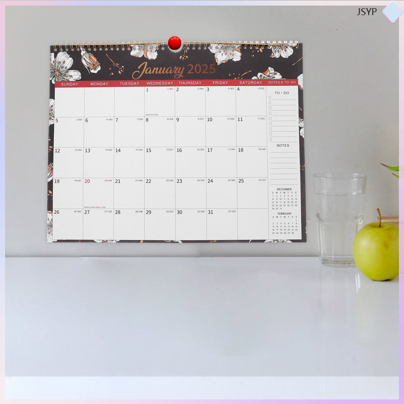 2025 Wall Calendar ปฏิทินปีวิชาการ Office รายเดือนแขวนกระดานดําออกเดท junshaoyipin