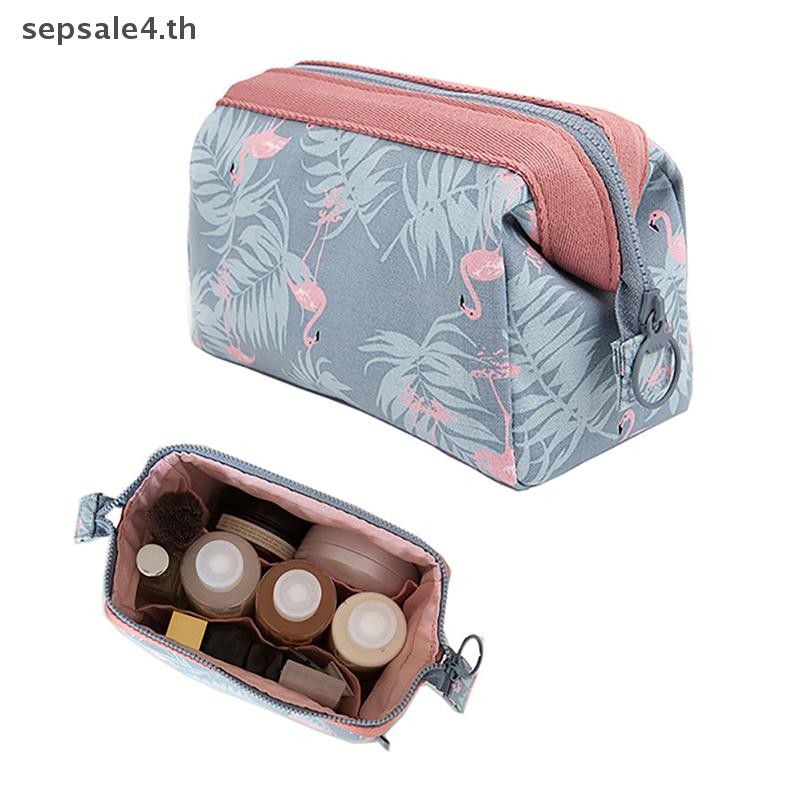 # ใหม่ # Women Travel Flamingo Make Up Bag กระเป๋าเครื่องสําอางสาวแต่งหน้า Beauty Wash Organizer.