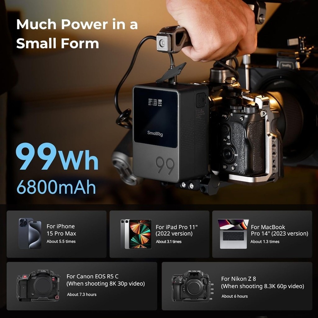 แบตเตอรี่ SmallRig VB99/VB50 V Mount สำหรับกล้อง/กล้องวิดีโอ/จอภาพ/ไฟวิดีโอ