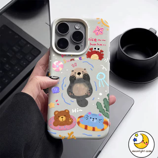 🎗 GOOD 🎗 เคสคู่ เคสเหมือนเปลือกลิ้นจี่ สัตว์เล็ก ตัวการ์ตูน น่ารัก สําหรับ IPhone 16 15 14 13 7 8plus Pro Promax XR XS