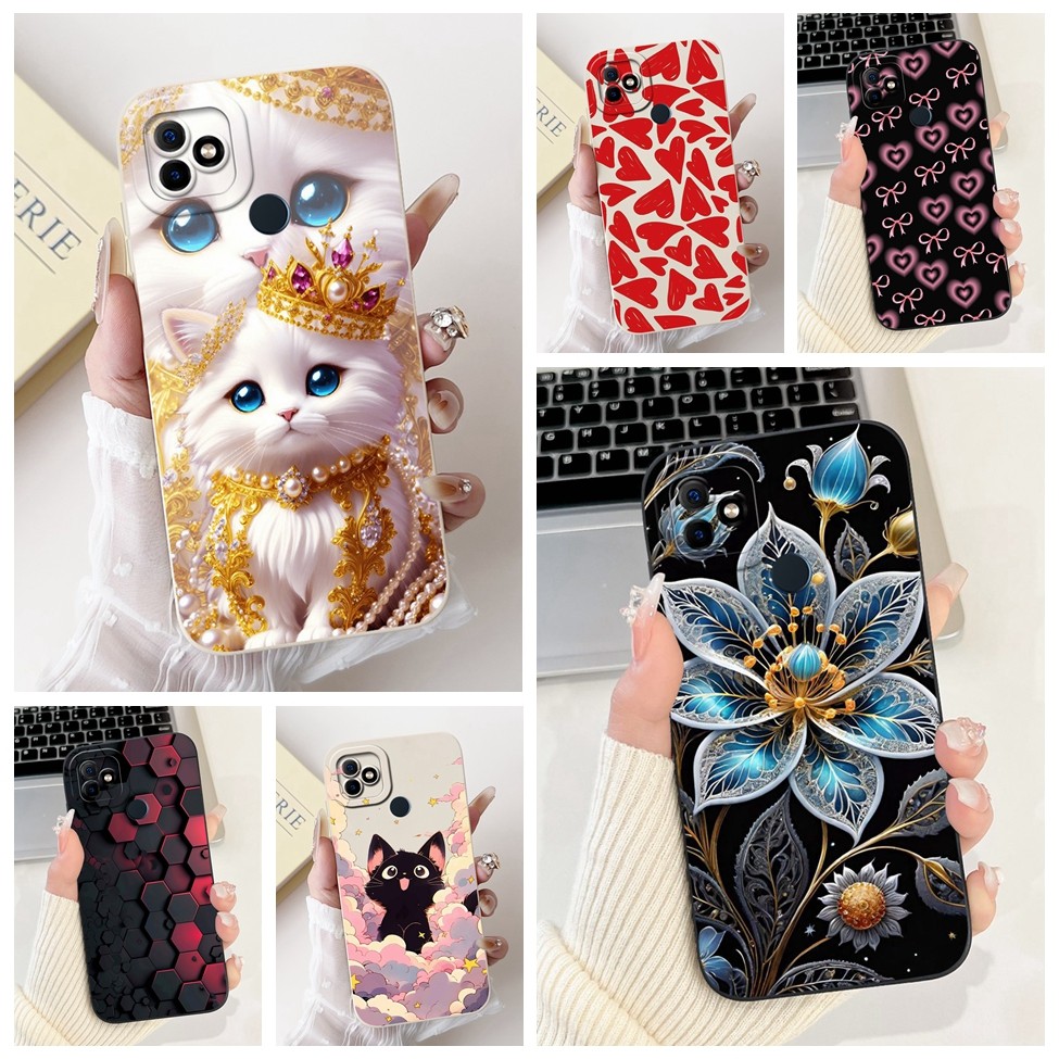 ITEL P36 เคสซิลิโคนแมวน่ารักแฟชั่นผีเสื้อดอกไม้รักทาสีฝาครอบ P36 ITEL P 36 เคสโทรศัพท์