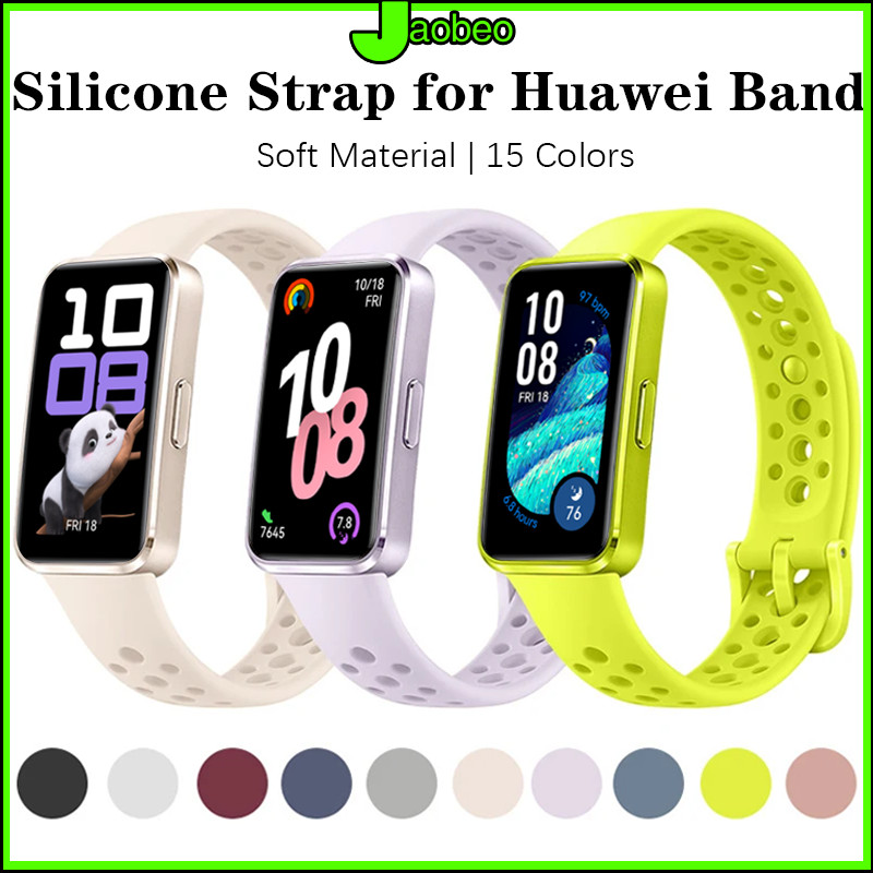 สายซิลิโคน for นาฬิกาอัจฉริยะ Huawei Band 10 9 8 สาย ยางนุ่มกีฬาวงดนตรีเปลี่ยนสายรัดข้อมืออุปกรณ์เสริม