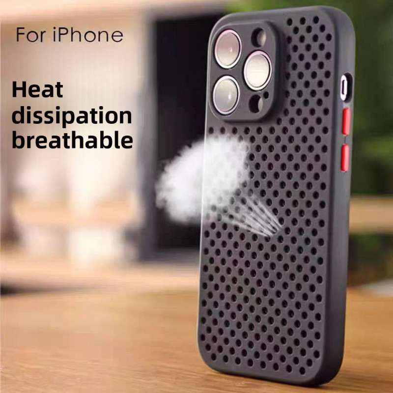 การกระจายความร้อนเคสโทรศัพท์ระบายอากาศสําหรับ iPhone 16 15 14 13 Pro Max เคสไอโฟน 11 12 Pro 14 15 Plus 16E ซิลิโคนนุ่มกรณีปกหลัง
