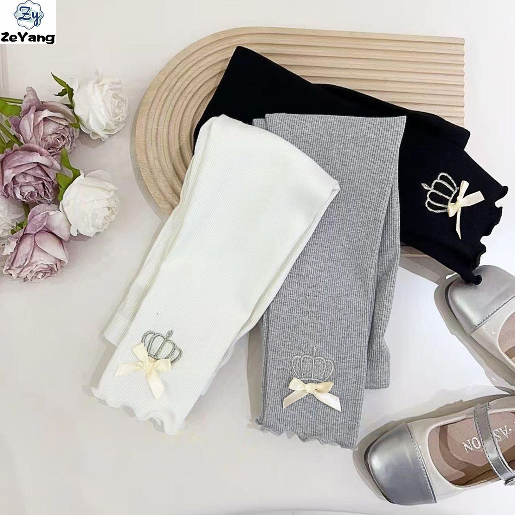 [ซี่] 70-140พร้อมสต็อกเด็กปักผ้าไหมน้ําแข็งกางเกงลําลองกุทัณฑ์เลกกิ้งเด็กสาวยืดเลกกิ้งทุกการแข่งขันกางเกงแฟชั่นเสื้อผ้าเด็กการจัดส่งสินค้าที่รวดเ