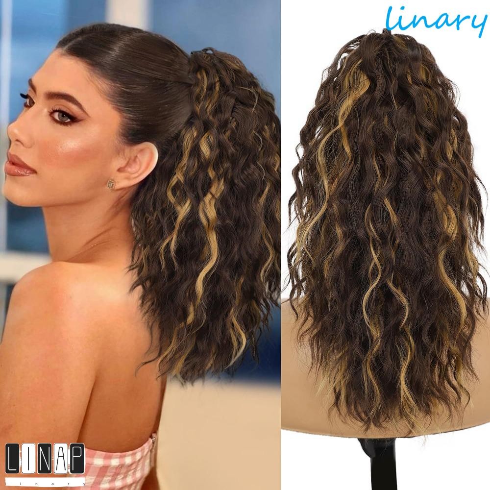 CULINARYHV Claw Clip วิกผมหางม้า, Frizzy Hair Corn Perm ผมหางม้าหยักยาว, อุปกรณ์เสริมผม Ombre หางม้า Extension Natural Pony Tail Hairpiece ทุกวัน