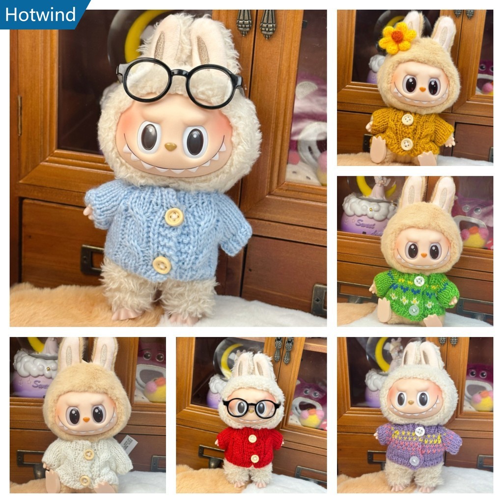เสื้อกันหนาวเด็กน่ารัก 17 ซม. สําหรับตุ๊กตา labubu ฤดูหนาว เปลี่ยนเสื้อผ้า Little ผ้าสําหรับ labu