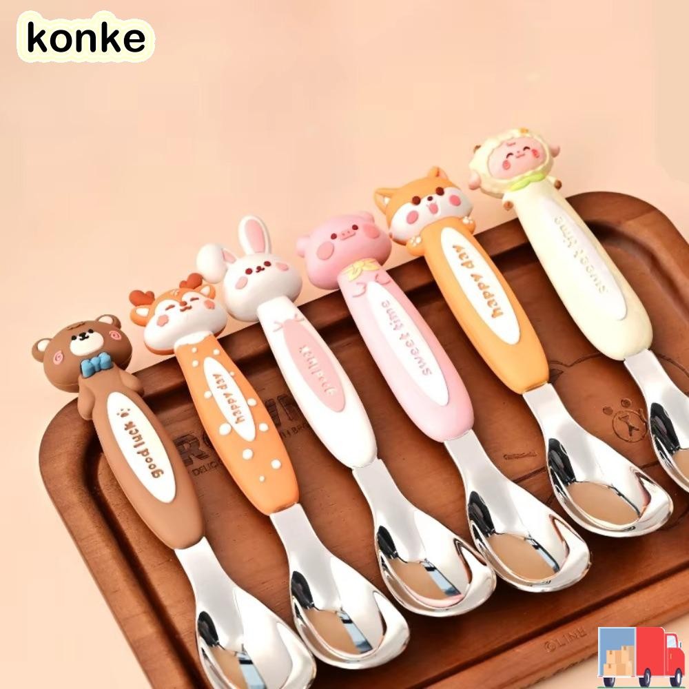 เมื่อไร ช้อนเด็ก,การ์ตูน316บนโต๊ะอาหารช้อนป้อนอาหารเด็ก,อาหารสัตว์สแตนเลสแบบพกพาขนมช้อนผลไม้อุปกรณ์อาหาร