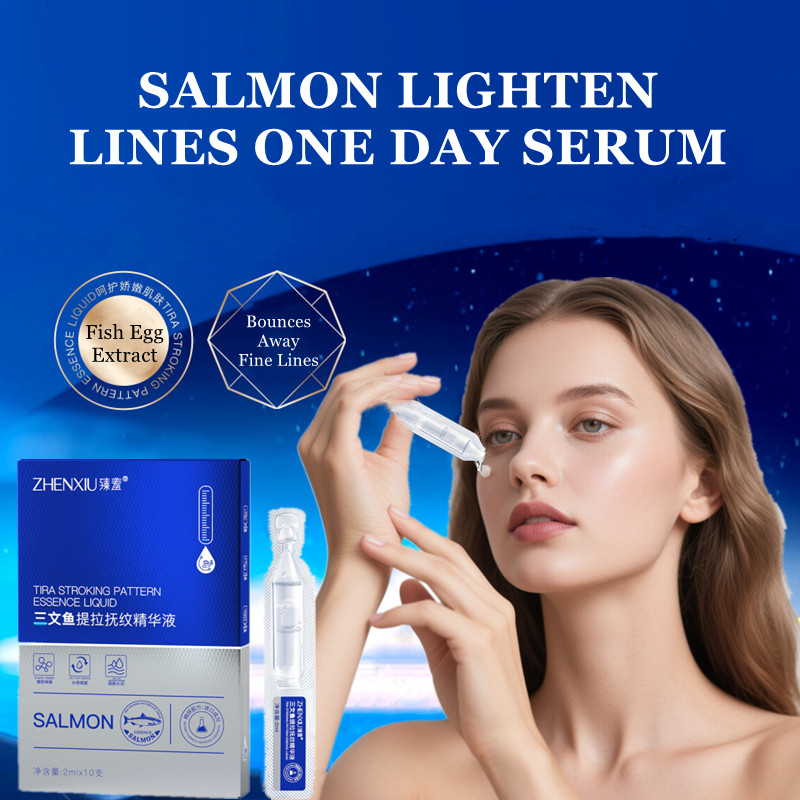 ZHENXIU Salmon Lighten Lines One Day Serum Anti-Aging กระชับผิว Deep Hydration Disposable Essence