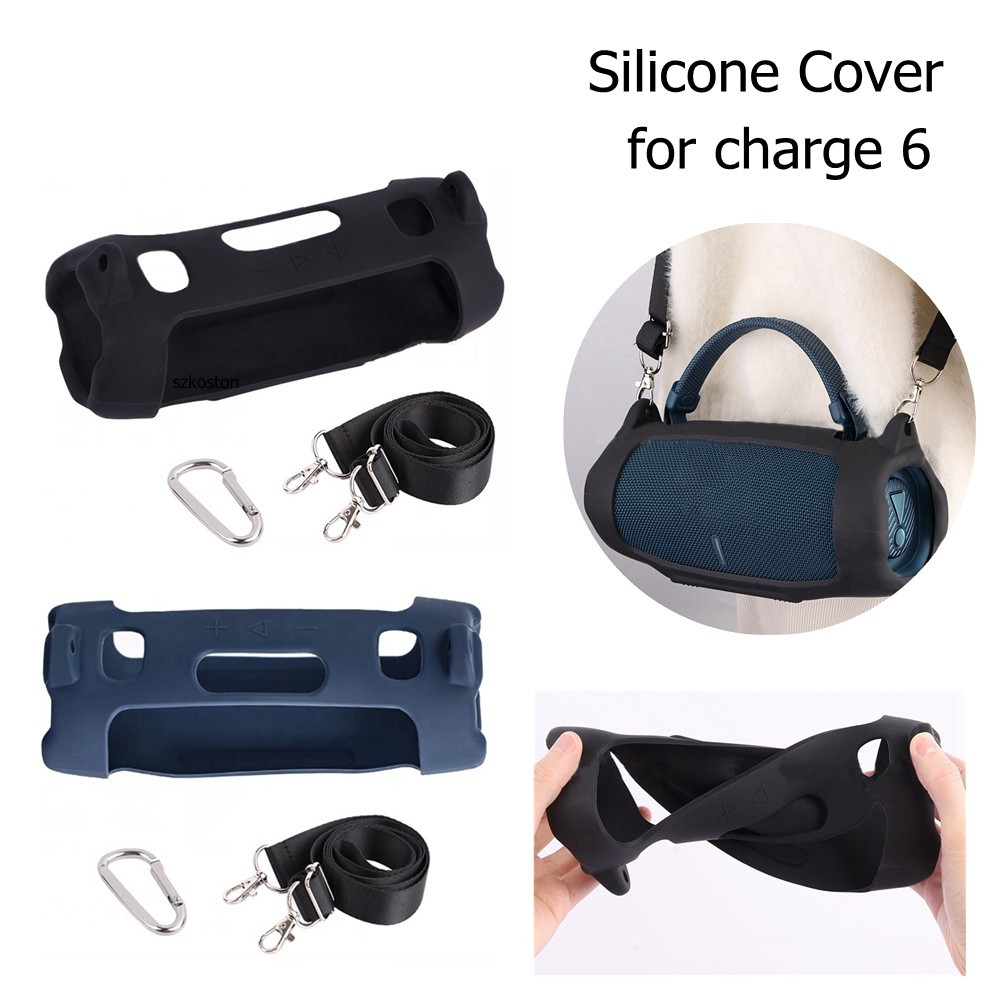 cod เคสซิลิโคนสําหรับ JBL charge 6 สเตอริโอพร้อมสายคล้องไหล่ Solid Color Drop Protection สําหรับ JBL
