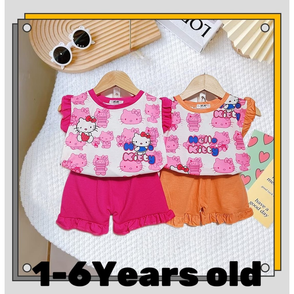 ️ SINGLET SET BABY GIRL 1Y-6Y DRESS SUMMERWEAR GIRL FASHION