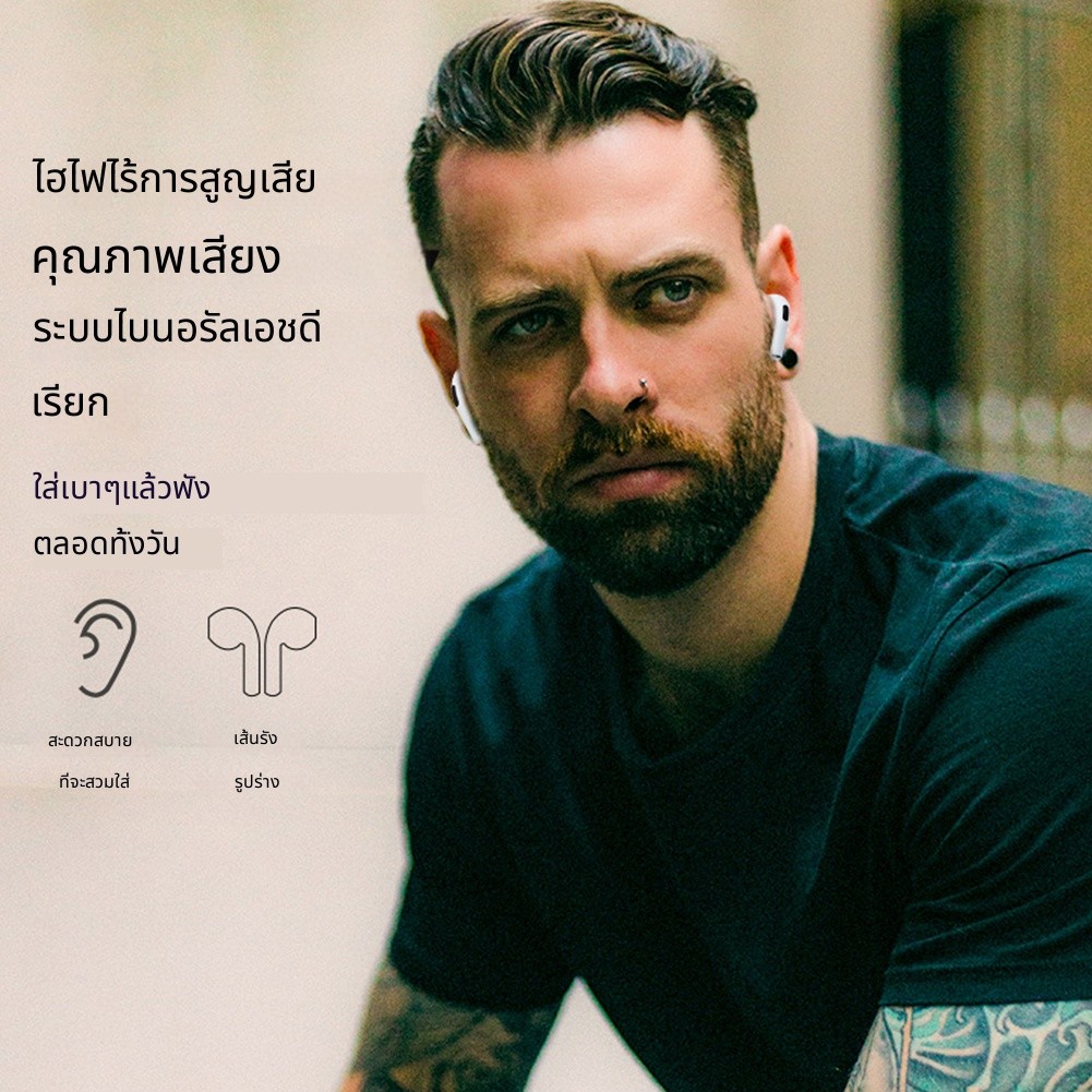 【COD】Pro6 หูฟังบลูทูธ หูฟังไร้สาย หูฟังเกมส์บลูทูธ พร้อมกล่องชาร์จ เหมาะสําหรับ หูฟังไร้สาย Android และโทรศัพท์สมาร์ท