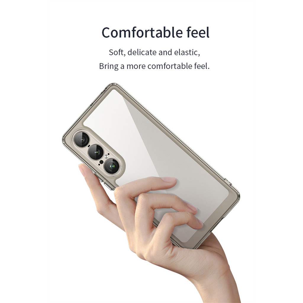 กรณีโปร่งใสสําหรับ Sony Xperia 1 VII กรณี Anti-knock ซิลิโคนที่มีสีสันสําหรับ Sony Xperia 1 VII สําห