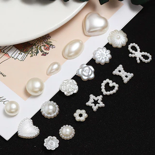 St. kunkka (ไม่มีรูพรุน) ABS เลียนแบบ Pearl Bow Love Patch สําหรับ DIY ครีมกาวการผลิตหัตถกรรม