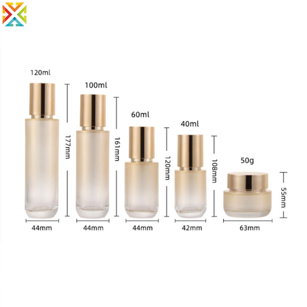 40ml 60ml 100ml 120ml ขวดสเปรย์แก้วสีทองไล่โทนสีขวดโลชั่น 50g ขวดครีม - รูปที่ 7