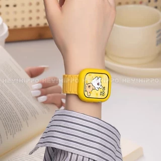 สายรัดแม่เหล็ก+เคสป้องกันซิลิโคนเหมาะสําหรับสมาร์ทวอทช์ซีรีส์ 11/10/9/8/7/6/5/SE/4/3/2/1 ชุดสายรัดเหมาะสําหรับ iwatch 49/46/45/44/42/41/40/38 มม.