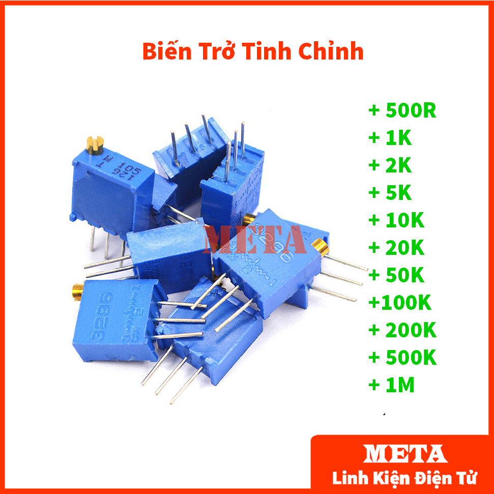 [BAG OF 5] ตัวต้านทานตัวแปรปรับแต่งละเอียด 500R 1M - Potentiometer 3296, 3296W, 3296X