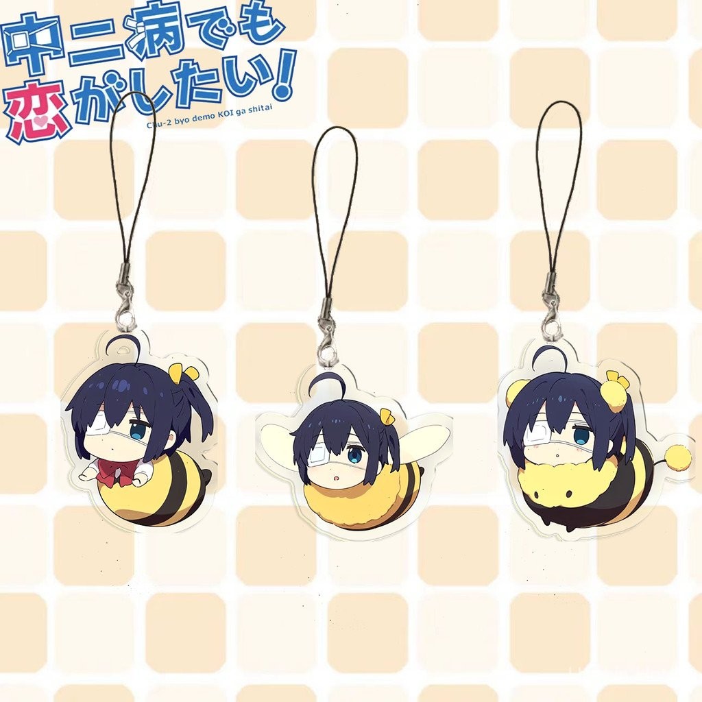 อนิเมะ Takanashi Rikka เสน่ห์โทรศัพท์มือถือ การ์ตูน Takanashi Rikka สายโทรศัพท์ขนาดเล็ก พวงกุญแจ ของ