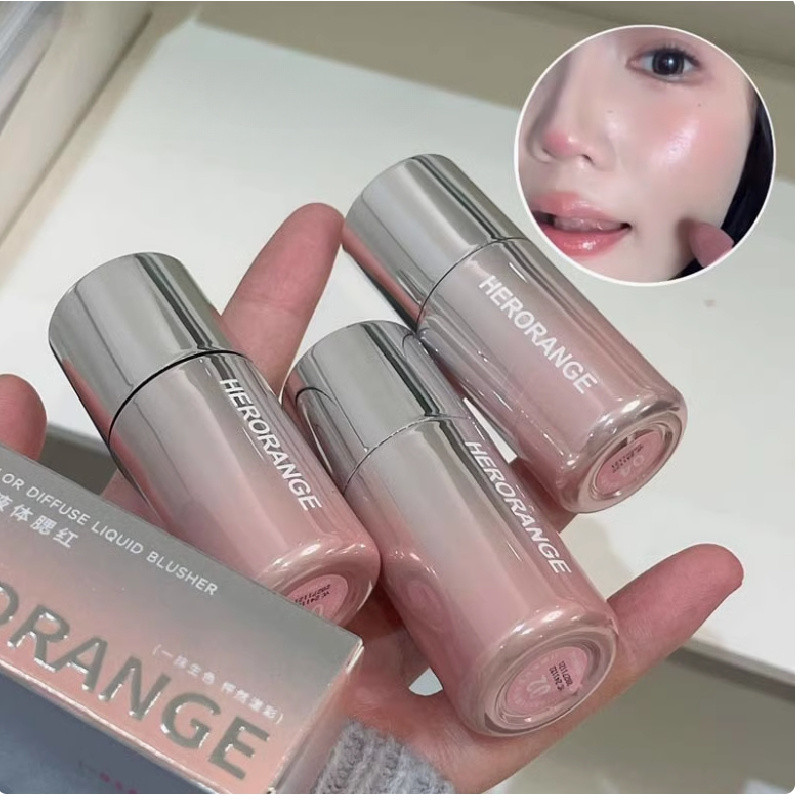 2025 ใหม่ Herorange Liquid Blush Liquid Water Light ขยายและสัญญาเพื่อแสดงสี