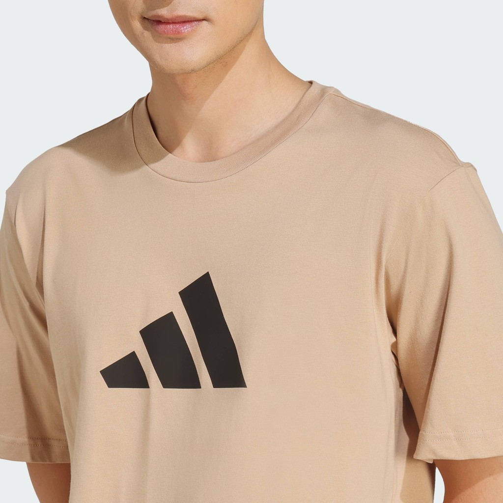 adidas ไลฟ์สไตล์ เสื้อยืด Future Icons 3 Bar Logo ผู้ชาย สีน้ำตาล JW7147 - รูปที่ 5