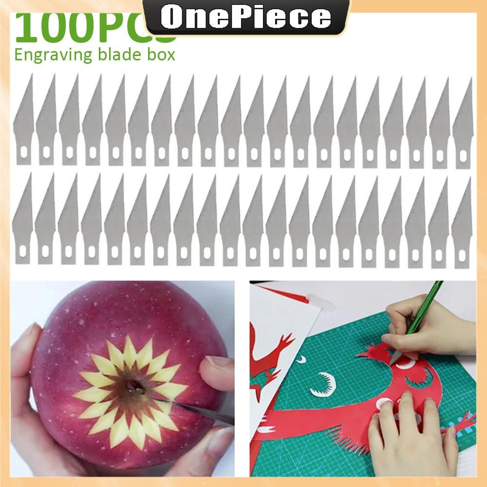 100ชิ้นหัตถกรรมใบมีดเหล็กคาร์บอนสูงศิลปะใบมีดตัดเครื่องมือที่มีกรณีการจัดเก็บสําหรับงานอดิเรกสมุดลายฉลุ ร้านค้า3137