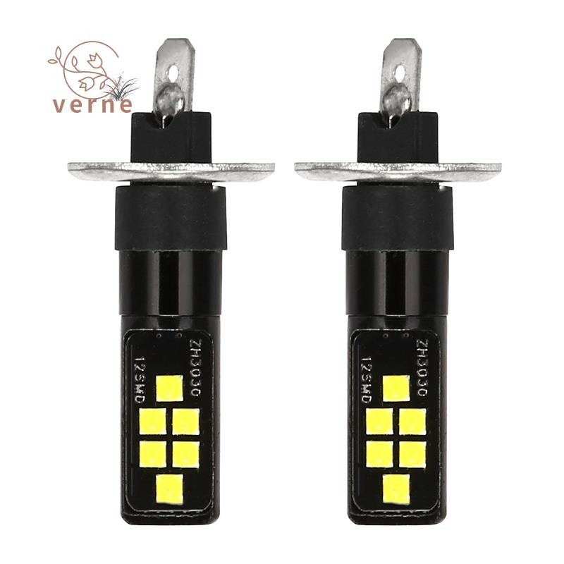 2 ชิ้น H1 รถ LED 12 V-24 V 12Smd หลอดไฟ 3030 ชิปเซ็ต, W5W Bulb194 หลอดไฟ LED สําหรับไฟตัดหมอกสีขาว