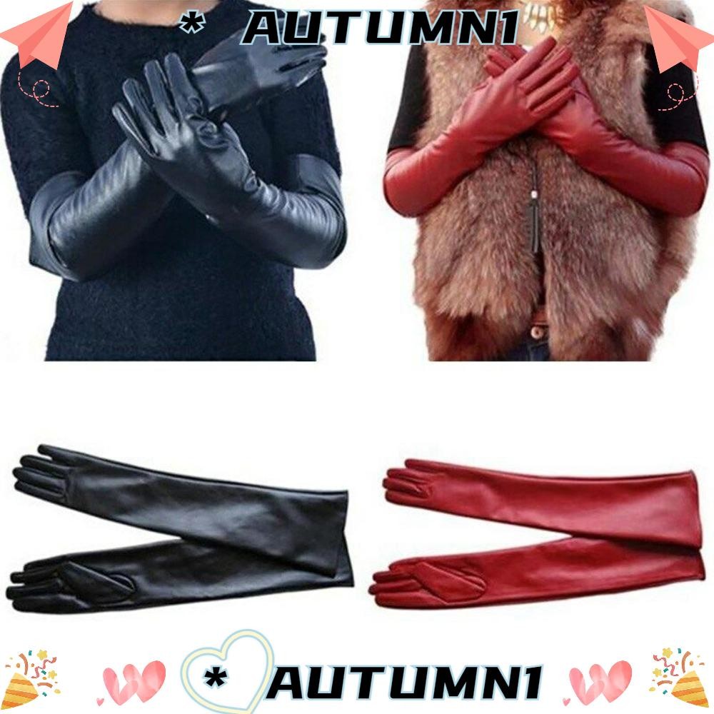 อุตมน์1 ถุงมือข้อศอกยาว, ถุงมือสุภาพสตรีผู้หญิง, ถุงมือหนังนุ่มสําหรับค่ําฤดูหนาวที่อบอุ่น