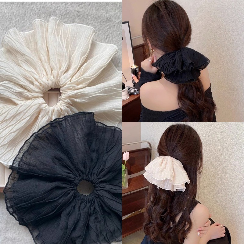 ขนาดใหญ่ Fairy หางม้าผมแหวนหัวเชือกผูกผม Scrunchies Headwear