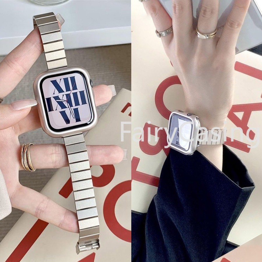 สายสแตนเลสสําหรับ แอปเปิล ดู สาย ชุด 10 46 มม. 42 มม. 49 มม. 42 มม. 44 มม. สร้อยข้อมือโลหะ ฉันดู พิเศษ ชุด 10 9 8 7 6 กับ 5 4 3 สําหรับผู้หญิง 45 มม. 41 มม.