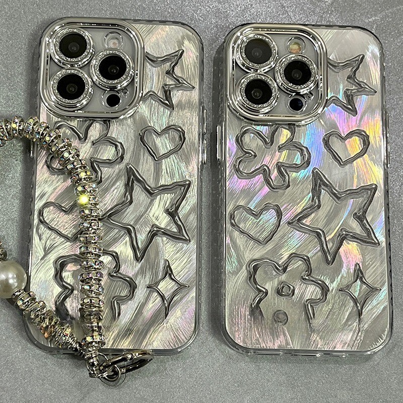 จัดส่งทันที เคสไอโฟน11 13 14 15 16 Pro Max เลนส์กลิตเตอร์ เส้นโลหะ กันกระแทก Case For iPhone 13PM,16PM,15PM,14PM,12PM