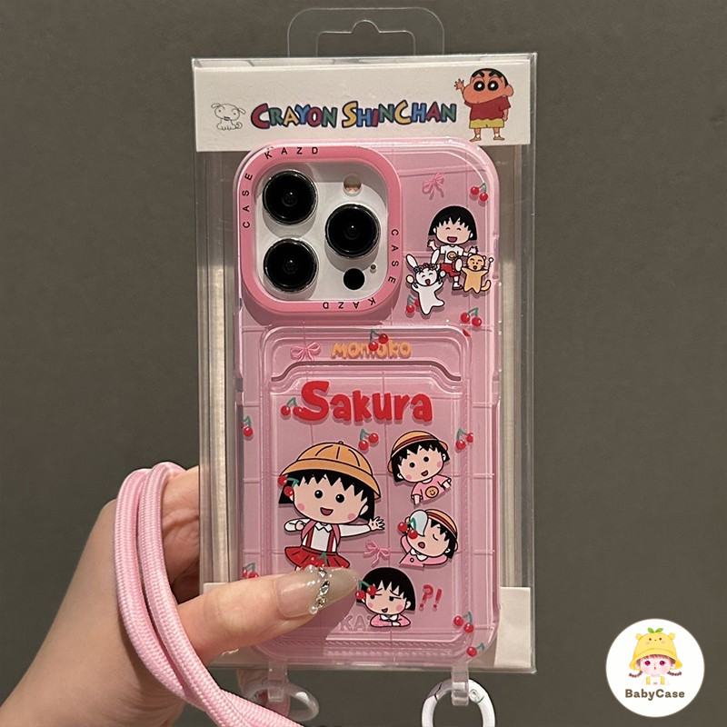 เคสไอโฟน 11 สำหรับ iPhone 15 11 13 16 14 12 Pro Max 7 16 8 15 14 Plus XR X XS Max ลูกชิ้นเชอร์รี่หวานน่ารักกระเป๋าสตาง