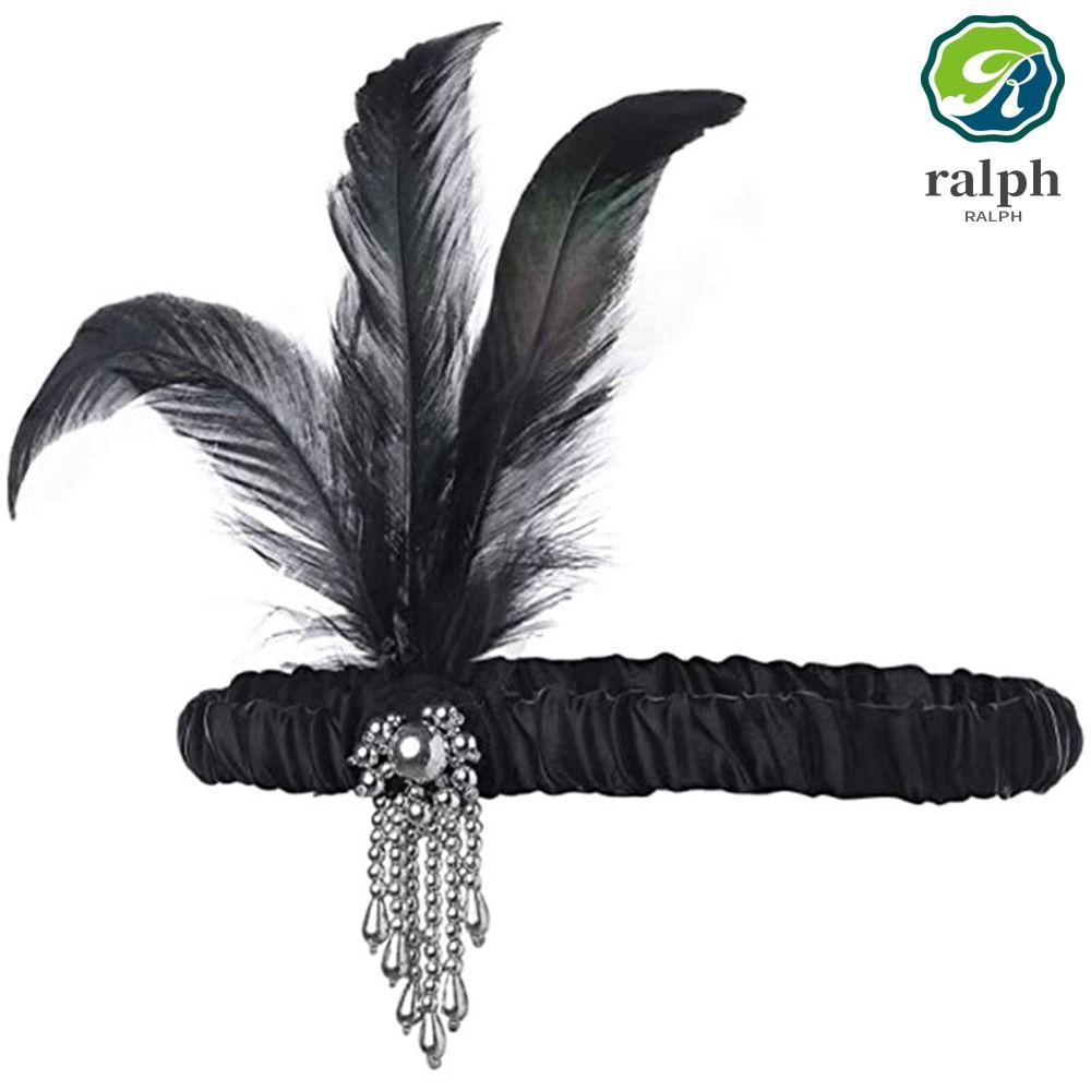 Ralph ที่คาดผมสไตล์เกาหลีหวาน Gatsby คอสเพลย์ชุด Headwear Flapper สาวอุปกรณ์เสริมผม Stage ผม Band พู่สาวผม Hoop เพชรยางรัดผมยืดหยุ่น