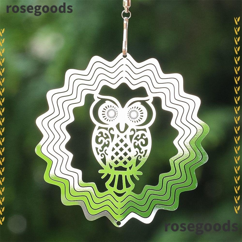 Rosegoods1 Wind Spinner Catcher, Wind Chimes, แฟชั่นสแตนเลส Kinetic หมุนตะขอประติมากรรมสําหรับสวนกลางแจ้ง Yard