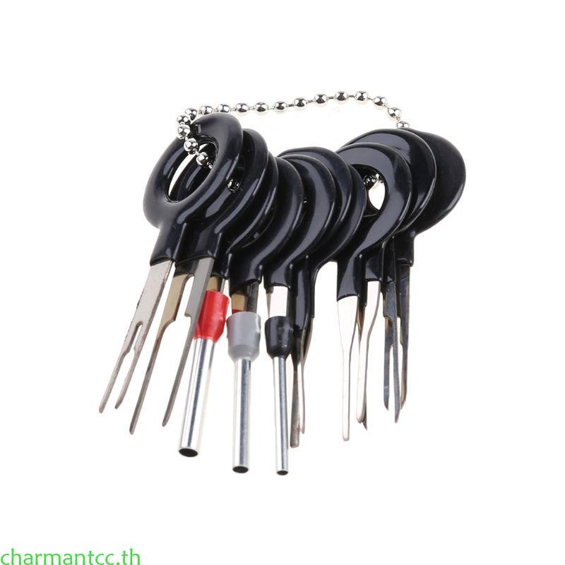 Charmantcc Terminal Removal ชุดเครื่องมือสําหรับรถขั้วต่อสายไฟ Pin Release สําหรับ Key Extractor T