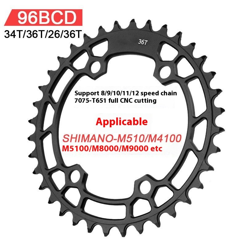 Shimano จักรยานเสือภูเขาจักรยาน 96BCD Positive Negative Chainring 32T/34T/36T ใช้งานร่วมกับ M5100/M8000