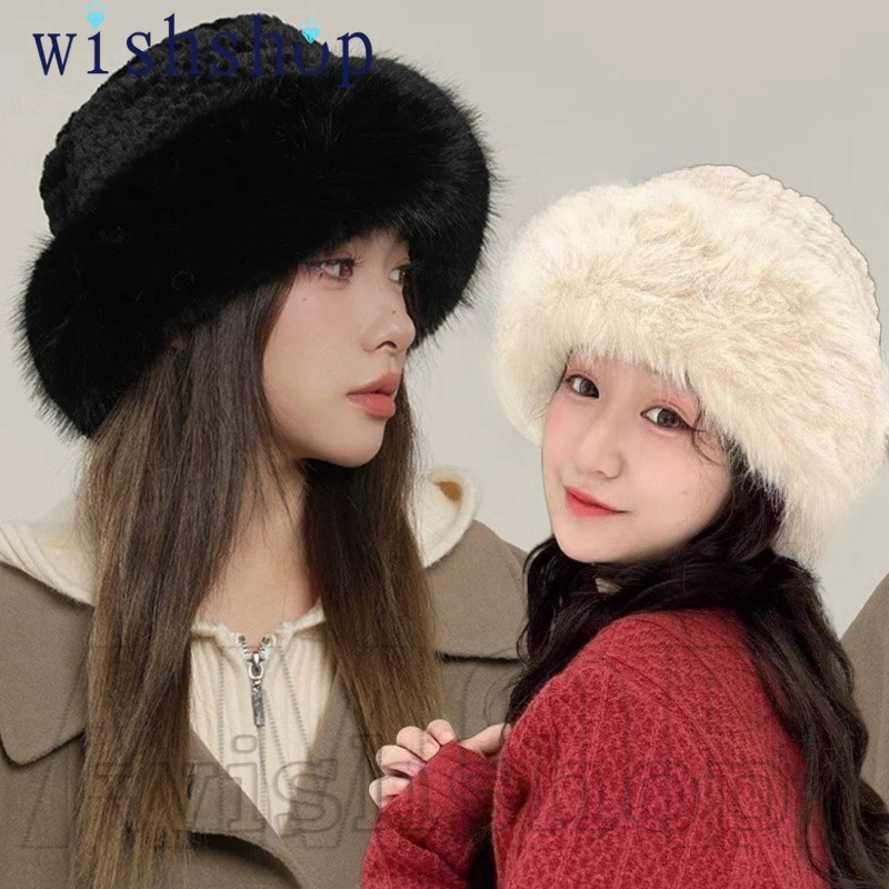 หมวกมองโกเลียตุ๊กตาหนาอบอุ่น-สําหรับสาวฤดูหนาวอุปกรณ์เสริม-ให้ความอบอุ่น, กันลม-หมวกชาวประมง