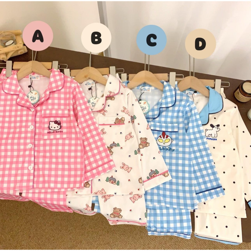 NAPAT KIDS ชุดนอนลูกสาวลูกชาย ใส่ได้ น่ารักทุกลาย ขายาวแขนยาว No.531