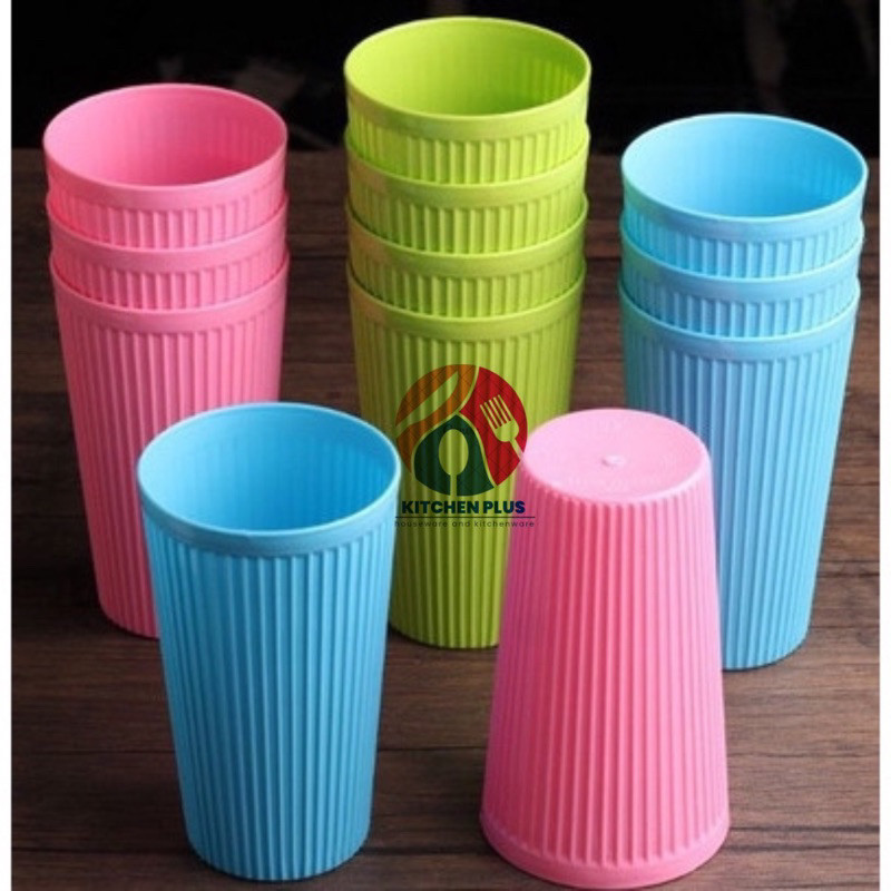 (6 ชิ้น) RAINBOW CUPS/SOFT COLOR ROUND CUPS/ถ้วยน้ํา/DRINKING PLACES/STRIPE CUPS/THICK, STRONG ORLAN
