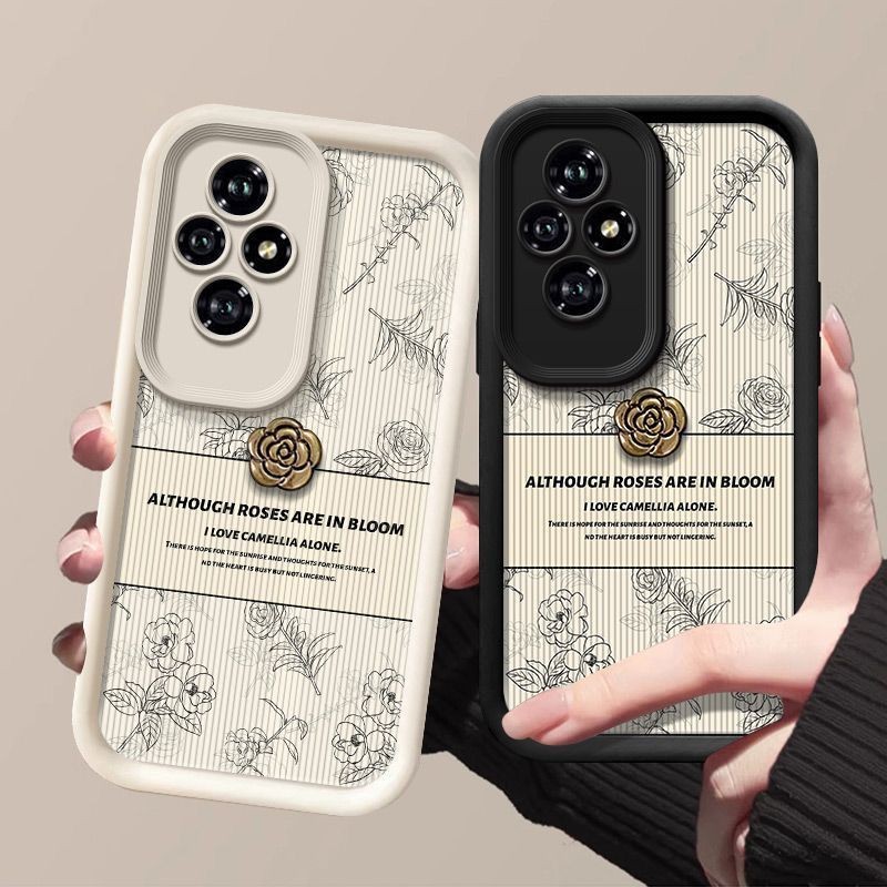 สําหรับhuawei P20 P30 Mate 20 Magic 5 Pro Honor 10 8X 9X Nova 12 11 SE Y61 Y70 Y90 Y7A Y9 Prime 2019 Y9S 4G 5Gฝาครอบป้องกันกันกระแทกดอกไม้หนังJellyปลอกโทรศัพท์นุ่ม